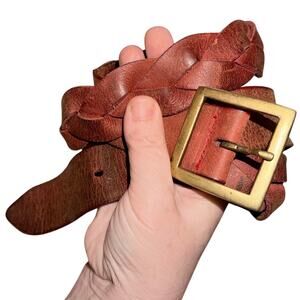 Brown Braided Leather Belt Old Navy Casual Boho Western Style XL cottagecore